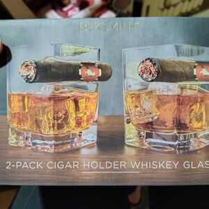 SMITH Cigar Holder Whiskey Glasses - 2 Pack